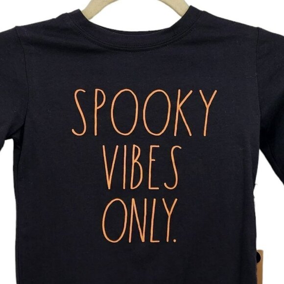 NWT Rae Dunn Spooky Vibes Only Black Shirt Childs Kids 5 - Picture 2 of 6